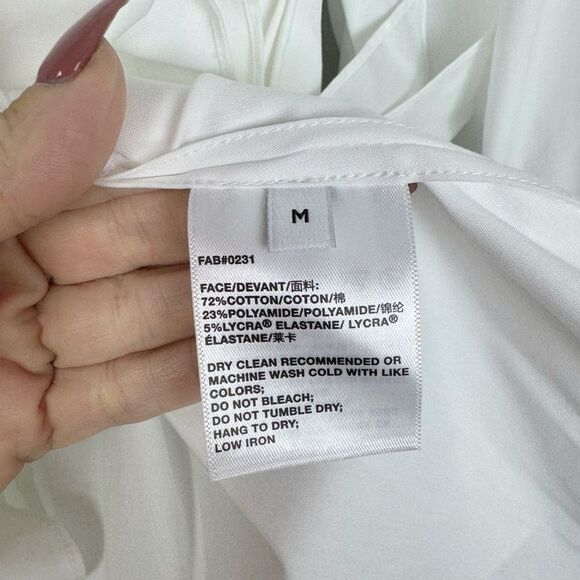 LAFAYETTE 148 NEW YORK | NEW White Wrap Blouse Button Back Top Women’s Size M - Picture 8 of 10